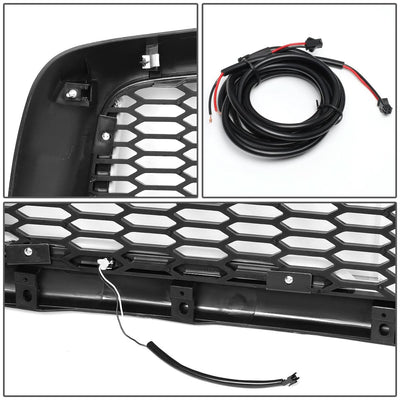 02-05 Dodge Ram Honeycomb Mesh Grille w/ LED DRL Lights Matte Black