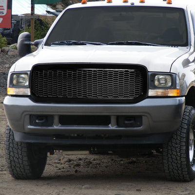 99-04 Ford F-250 F-350 F-450 F-550 Honeycomb Mesh Front Grille - Black