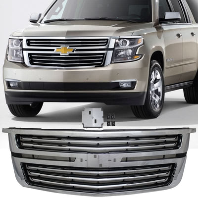 2015-2020 Chevy Tahoe LTZ Style Chrome Front Bumper Upper Grille