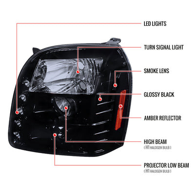 Spec-D 07-14 GMC Denali Yukon Projector Headlights Black/Smoked
