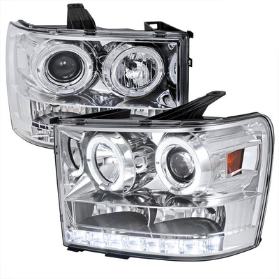 Spec-D 07-14 GMC Sierra Pickup Projector Headlights Chrome