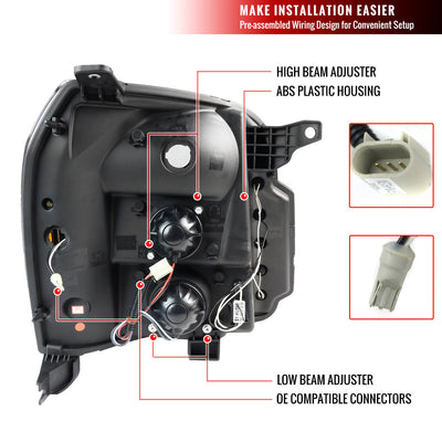 Spec-D 07-14 GMC Yukon Denali U-Shape LED Headlights Black