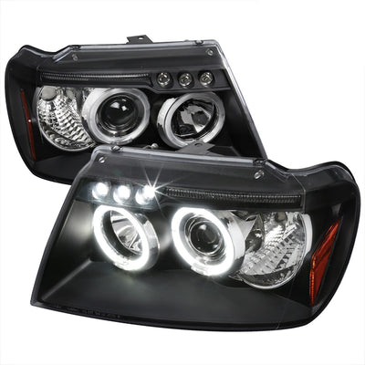 Spec-D 99-04 Jeep Grand Cherokee Dual Halo Headlights Black