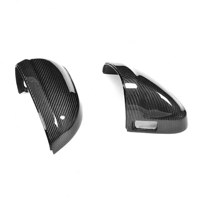 Audi A4 B9 Carbon Fiber Gloss Black Side Mirror Covers With Lane Assist Hole 2017