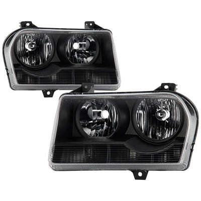 SPYDER Xtune Chrysler 300 05-08 Halogen Non-Projection Style Only Crystal Headlights Black HD-JH-C305-HA-BK 9026423