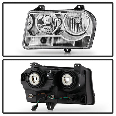 SPYDER Xtune Chrysler 300 05-08 Halogen Non-Projection Style Only Crystal Headlights Chrome HD-JH-C305-HA-C 9026430