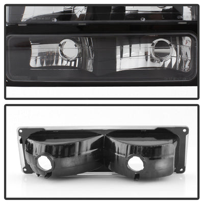 SPYDER Xtune Chevy Suburban 94-98 Headlights w/ Corner & Parking Lights 8pcs Black HD-JH-CCK88-AM-BK-SET 5072221