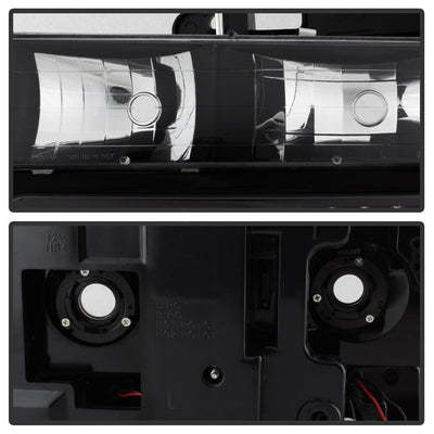 SPYDER Xtune 92-94 Blazer Full Size Corner/LED Bumper Headlights Black HD-JH-CCK88-LED-AM-BK-SET 5069542