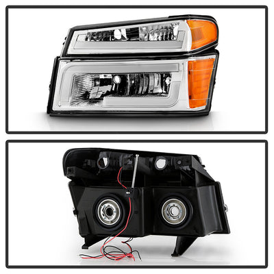 SPYDER xTune 04-12 Chevy Colorado Light Bar Headlights w/Bumper Lights - Chrome (HD-JH-CCOL04-LB-C) 9050619