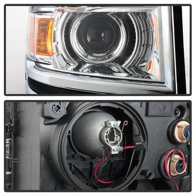 SPYDER xTune Chevy Silverado 1500 14-15 Halogen Projector Headlight Chrome - HD-JH-CS14-PJ-C 9040122