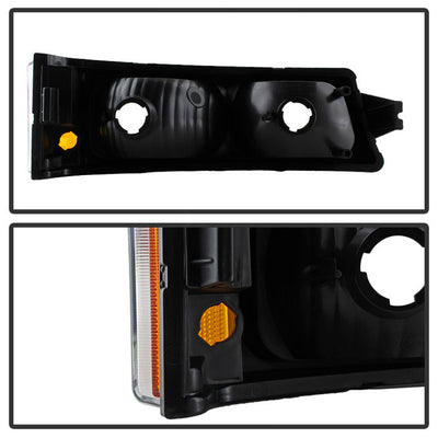 SPYDER Xtune Chevy Silverado 2500HD 03-06 Crystal Headlights w/ Bumper Lights Black HD-JH-CSIL03-AM-BK-SET 5069801