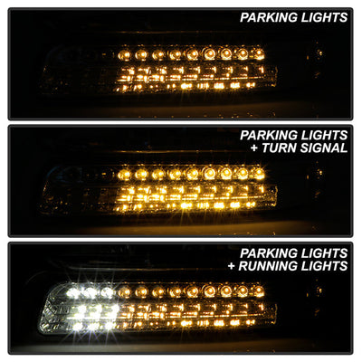 SPYDER Xtune Chevy TahOE 00-06 Headlights w/ LED Bumper Lights Amber Smoke HD-JH-CSIL99-LED-SET-SM 5069481