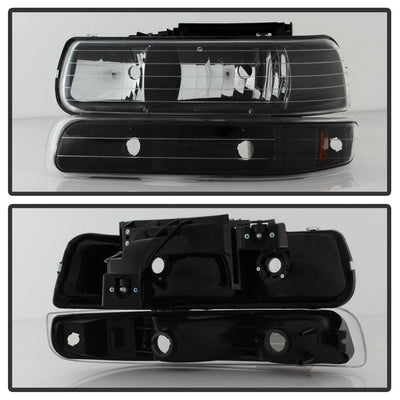 SPYDER Xtune Chevy TahOE 00-06 Amber Crystal Headlights w/ Bumper Lights Black HD-JH-CSIL99-SET-AM-BK 5064219