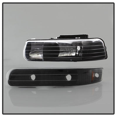 SPYDER Xtune Chevy TahOE 00-06 Amber Crystal Headlights w/ Bumper Lights Black HD-JH-CSIL99-SET-AM-BK 5064219