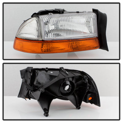 SPYDER xTune Dodge Dakota 97-04 OEM Style Headlights w/ Amber Bumper Lights - Chrome HD-JH-DDAK97-AM-SET 9036750