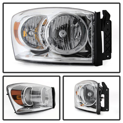 SPYDER Xtune Dodge Ram 1500 06-08 / Ram 2500/3500 06-09 Amber Crystal Headlights Chrome HD-JH-DR06-AM-C 9022913