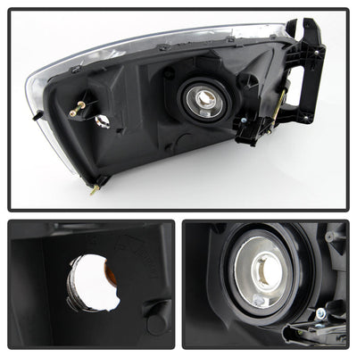 SPYDER Xtune Dodge Ram 1500 06-08 / Ram 2500/3500 06-09 Amber Crystal Headlights Chrome HD-JH-DR06-AM-C 9022913