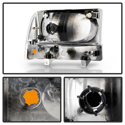 SPYDER Xtune Ford F250/350/450 Superduty 99-04 Crystal Headlights w/ Bumper Lights HD-JH-FF25099-AM-SM 9025426