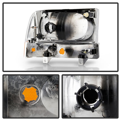 SPYDER Xtune Ford F250/350/450 Superduty 99-04 Crystal Headlights Chrome HD-JH-FF25099-AMB 9028588