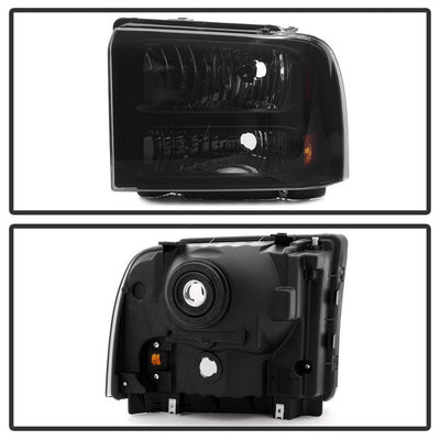 SPYDER Xtune Ford F250 F350 F450 Superduty Excursion 99-04 Headlights Black Smoked HD-JH-FF25099-HA-BSM 9033001