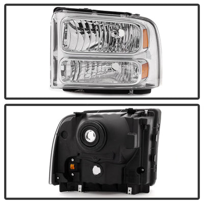 SPYDER Xtune Ford F250 F350 F450 Superduty Excursion 99-04 Headlights Chrome HD-JH-FF25099-HA-C 9033018