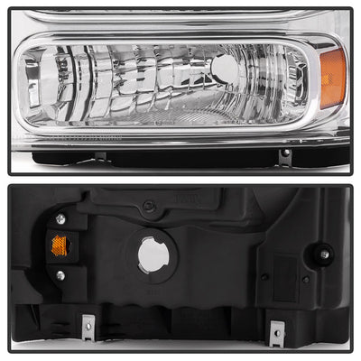 SPYDER Xtune Ford F250 F350 F450 Superduty Excursion 99-04 Headlights Chrome HD-JH-FF25099-HA-C 9033018