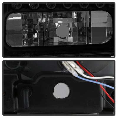 SPYDER Xtune Ford F250 F350 Super Duty 99-04 1Pc Headlights w/ LED Black Smoked HD-JH-FF25099-LED-BSM 9030215