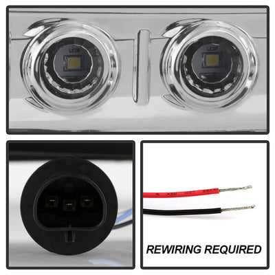 SPYDER Xtune Ford F250 F350 Super Duty 99-04 1Pc Headlights w/ LED Chrome HD-JH-FF25099-LED-C 9026171
