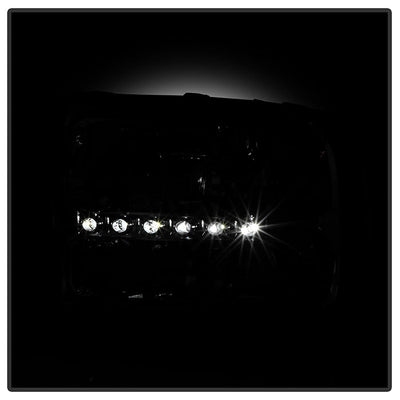 SPYDER Xtune Ford F250 F350 Super Duty 99-04 1Pc Headlights w/ LED Chrome HD-JH-FF25099-LED-C 9026171