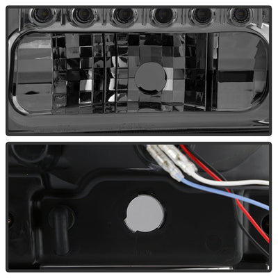 SPYDER Xtune Ford F250 F350 Super Duty 99-04 1Pc Headlights w/ LED Smoked HD-JH-FF25099-LED-SM 9026188