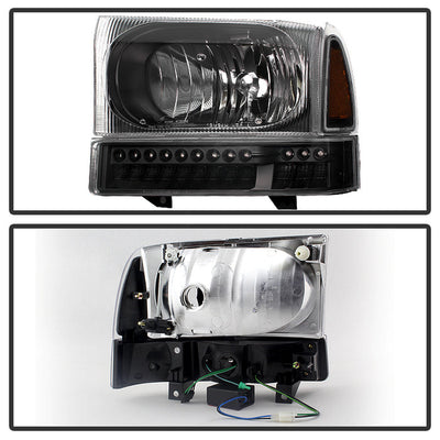 SPYDER xTune Ford F250 F350 Superduty Excursion 99-04 OEM Style Headlights - Black HD-JH-FF25099-SET-LED-BK 9035210