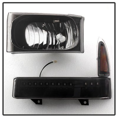 SPYDER xTune Ford F250 F350 Superduty Excursion 99-04 OEM Style Headlights - Black HD-JH-FF25099-SET-LED-BK 9035210
