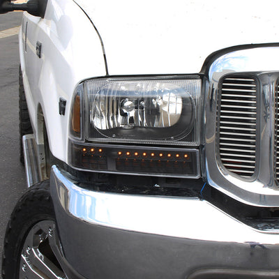 SPYDER xTune Ford F250 F350 Superduty Excursion 99-04 OEM Style Headlights - Black HD-JH-FF25099-SET-LED-BK 9035210