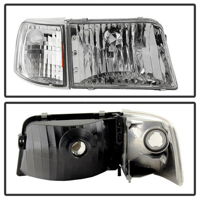 SPYDER Xtune Ford Ranger 93-97 Crystal Headlights w/ Corner Lights 4pcs Sets Chrome HD-JH-FR93-SET-C 9029370