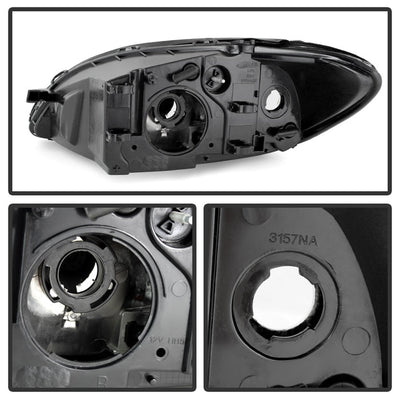SPYDER Xtune Ford TaurUS 2000-2007 Crystal Headlights Black HD-JH-FTA00-AM-BK 9024740