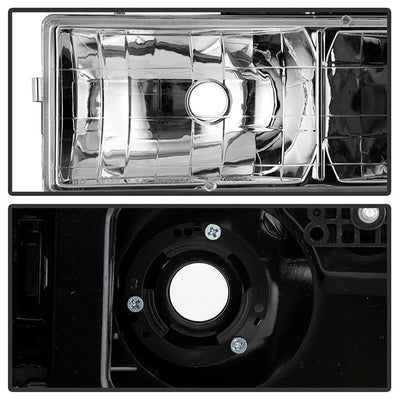 SPYDER Xtune GMC Yukon 92-93 Crystal Headlights w/ Corner & Bumper Chrome HD-JH-GMCCK88-AM-C-SET 5077424