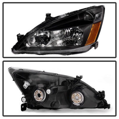 SPYDER Xtune Honda Accord 03-07 Amber Crystal Headlights Black HD-JH-HA03-AM-BK 5014351