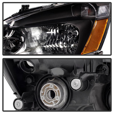 SPYDER Xtune Honda Accord 03-07 Amber Crystal Headlights Black HD-JH-HA03-AM-BK 5014351