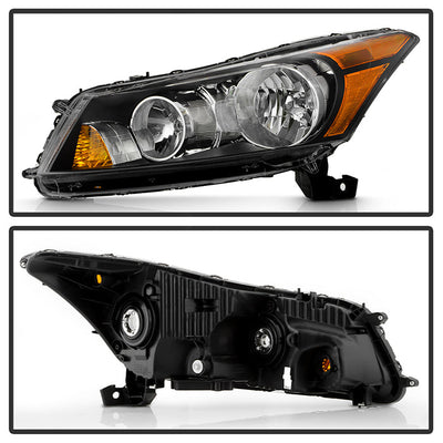 SPYDER Xtune 08-12 Honda Accord 4DR Amber Crystal Headlights - OE Black (HD-JH-HA10-4D-AM-BK) 9953491
