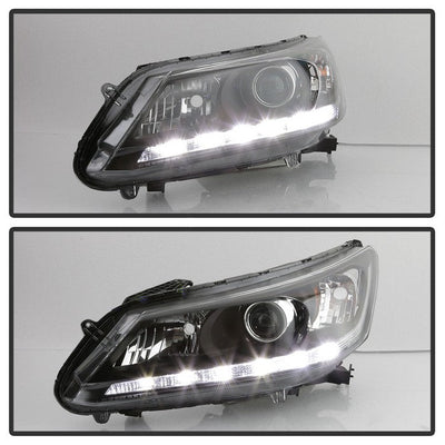 SPYDER xTune 13-15 Honda Accord Sedan (Halogen Only) LED DRL OEM Headlights - Black (HD-JH-HA13-4D-LED-BK) 9040719