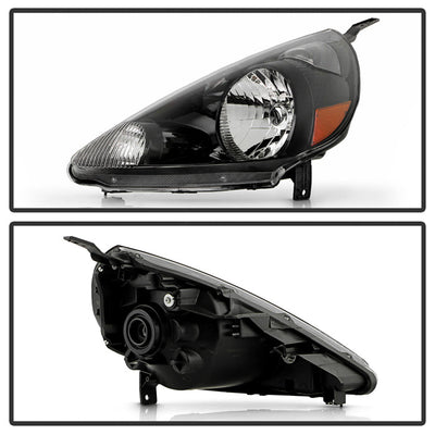 SPYDER 07-08 Honda Fit Halogen OE Headlights - Black (HD-JH-HFIT07-OE-BK-SET) 9958533
