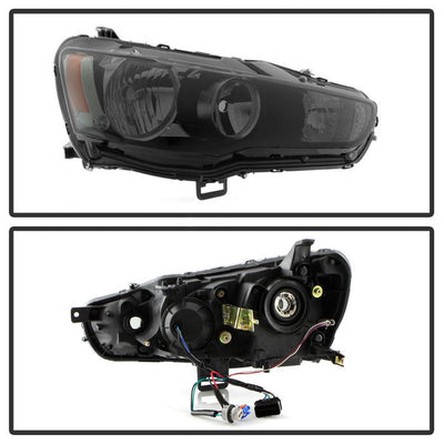 SPYDER xTune Mitsubishi Lancer 08-15 OE Style Headlights - Black Smoke HD-JH-ML08-AM-BSM 9937552