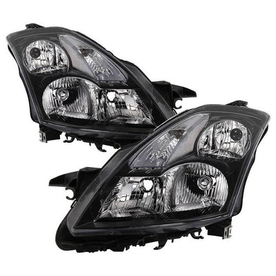 SPYDER xTune 07-09 Nissan Altima Sedan Crystal Headlights (Halogen Models Only) -Black HD-JH-NA07-AM-SSM-BK 9940859