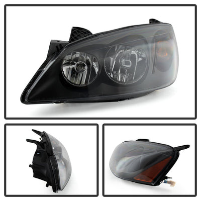 SPYDER Xtune Pontiac G6 05-10 (09-10 Fit w/Amber Turn Signal) Crystal Headlights Black HD-JH-PG605-AM-BK 9023668