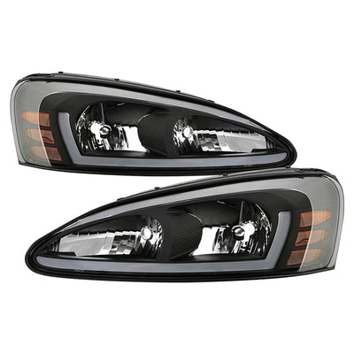 SPYDER xTune 04-08 Pontiac Grand Prix Crystal Headlights - Light Bar DRL - Black - HD-JH-PGPRIX04-LBDRL-BK 9046223