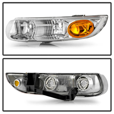 SPYDER 00-02 Saturn S Series Sedan OEM Style Headlights - Set - Chrome (HD-JH-SASS00-AM-C) 9054792