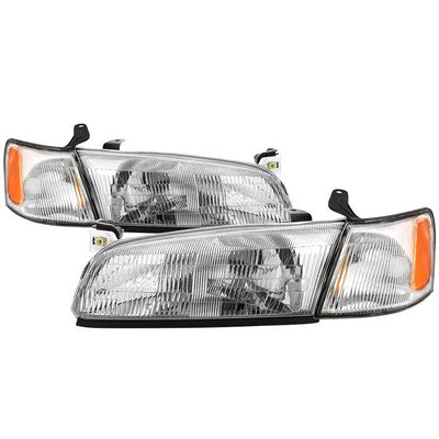SPYDER xTune 97-99 Toyota Camry 4pc OEM Style Headlights w/Corner Lights - Chrome (HD-JH-TCAM97-SET-C) 9042843