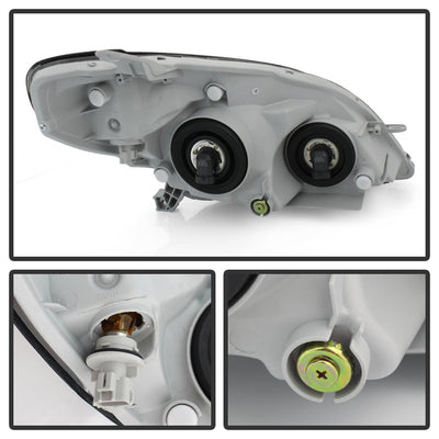SPYDER Xtune Toyota Matrix 03-08 Crystal Headlights Chrome HD-JH-TM03-AM-C 9023729