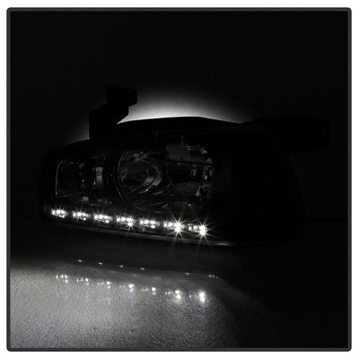 SPYDER Xtune Dodge Charger 06-10 1Pc LED Crystal Headlights Black HD-ON-DCH05-1PC-LED-BK 5017635