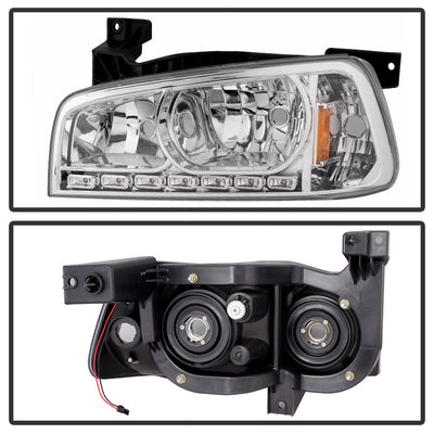 SPYDER Xtune Dodge Charger 06-10 1Pc LED Crystal Headlights Chrome HD-ON-DCH05-1PC-LED-C 5017628